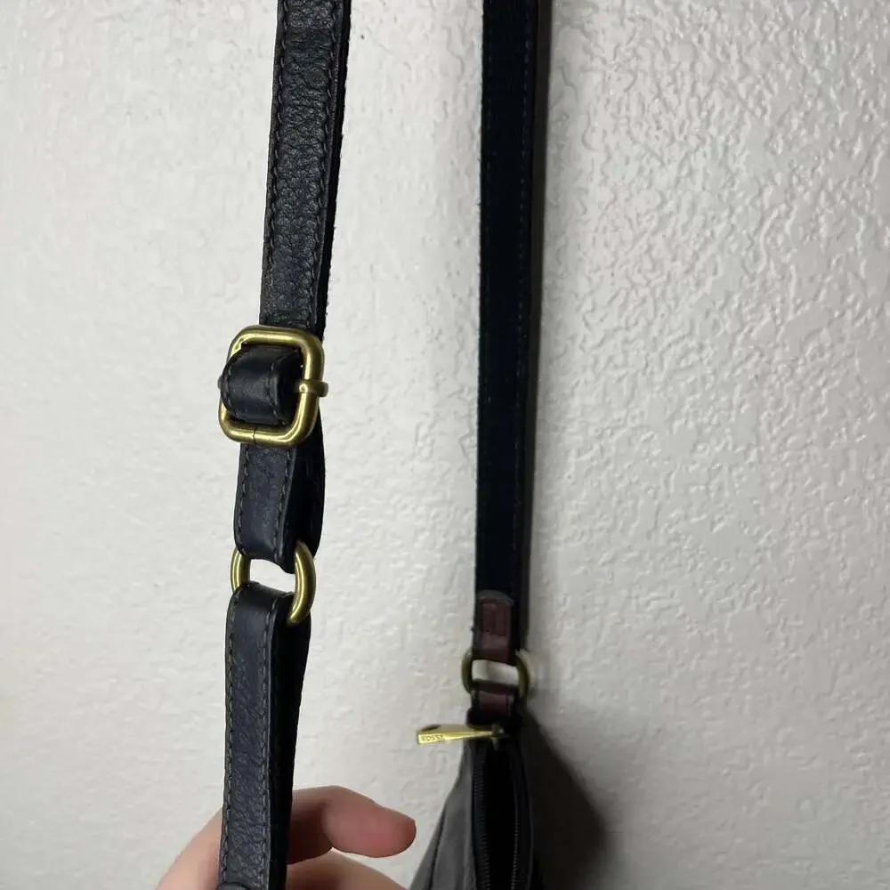 Fossil Black Crossbody Small Leather Bag - Picture 5 of 10